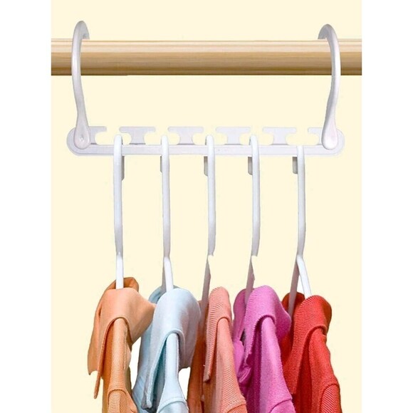Hangable white adjustable multifunctional clothes hook set of 3 - Picture 1 of 7